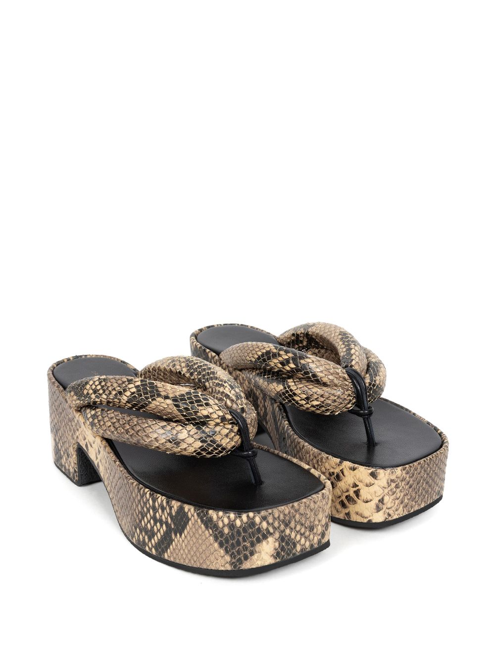 DRIES VAN NOTEN Sandalen met slangenleerprint - Beige