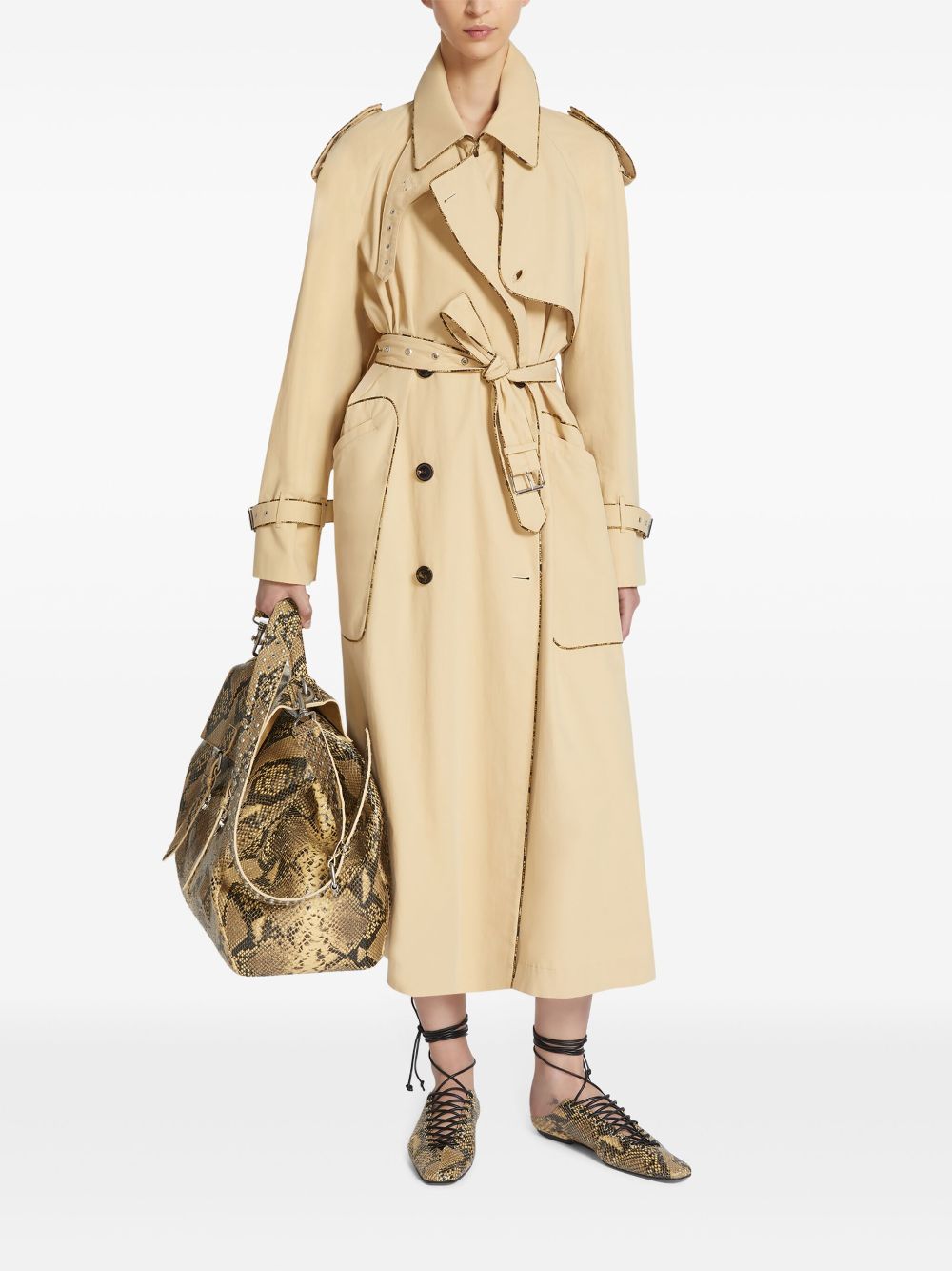 DRIES VAN NOTEN Trenchcoat met afwerking - Beige