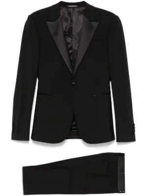 TOM FORD ピークドラペル シングルスーツ | ブラック | FARFETCH JP