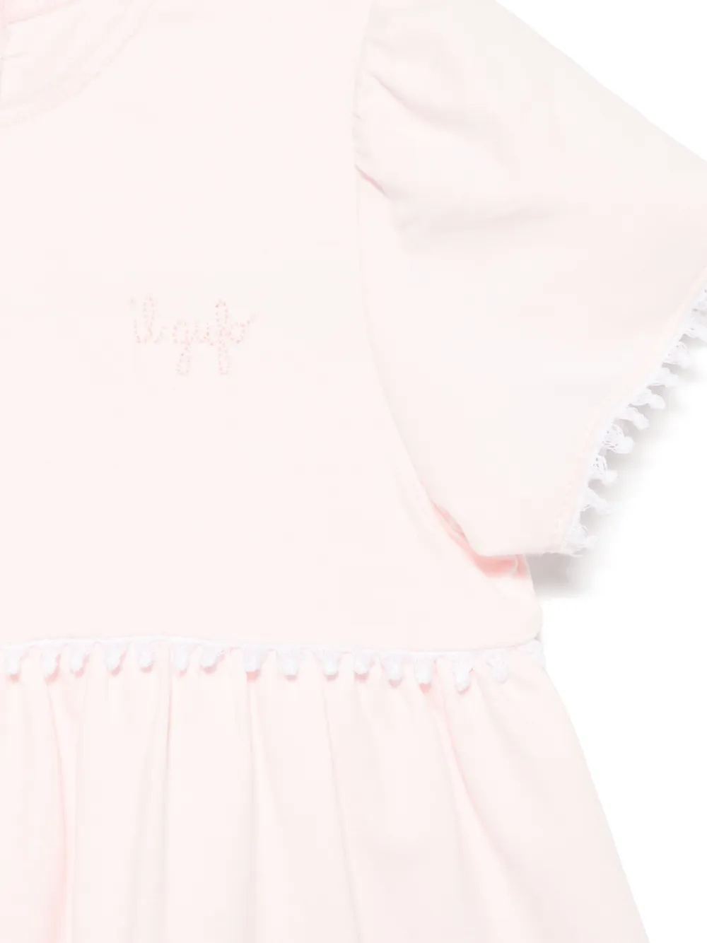Il Gufo Jurk met geborduurd logo Roze