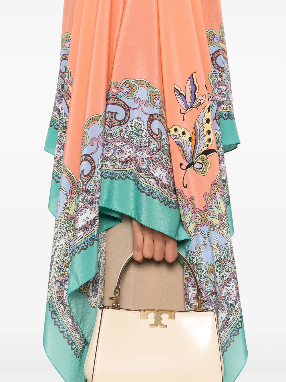 ETRO Zijden poncho blouse met print Groen