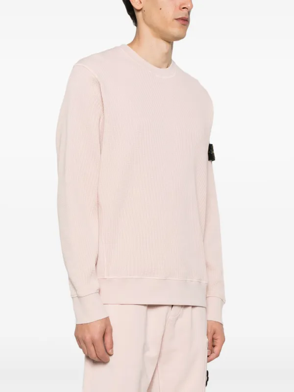 Stone Island Waffle organic-cotton Sweatshirt Pink FARFETCH GR