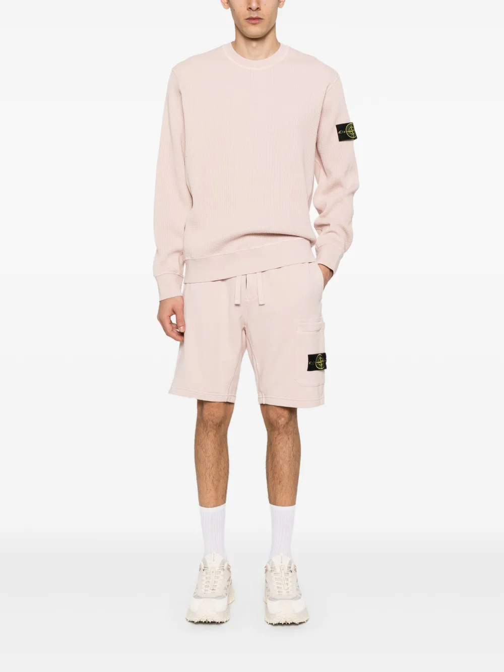 Stone Island Sweater met wafelpatroon van biologisch katoenen - Roze