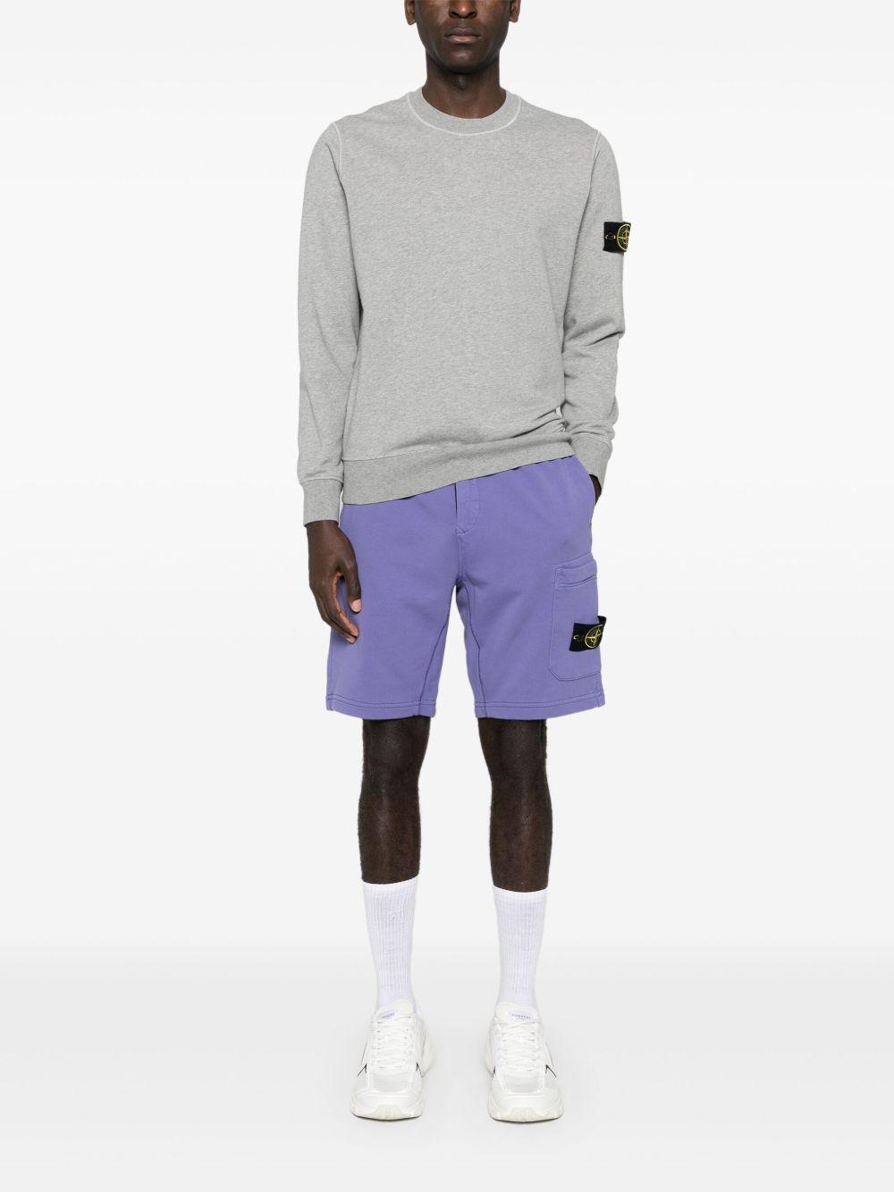 Stone Island Shorts met Compass-logopatch - Paars