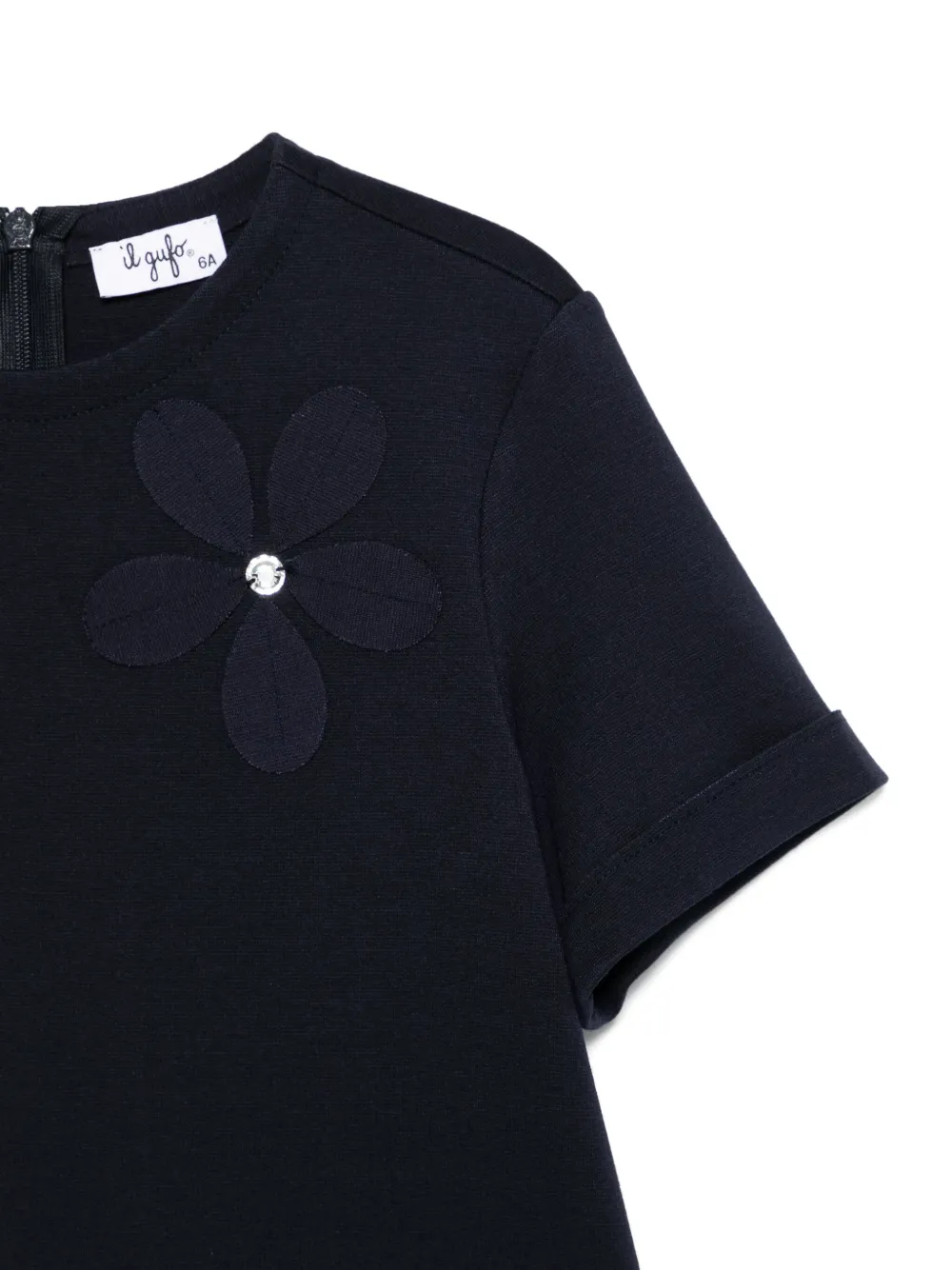 Il Gufo Jurk met bloemenpatch Blauw
