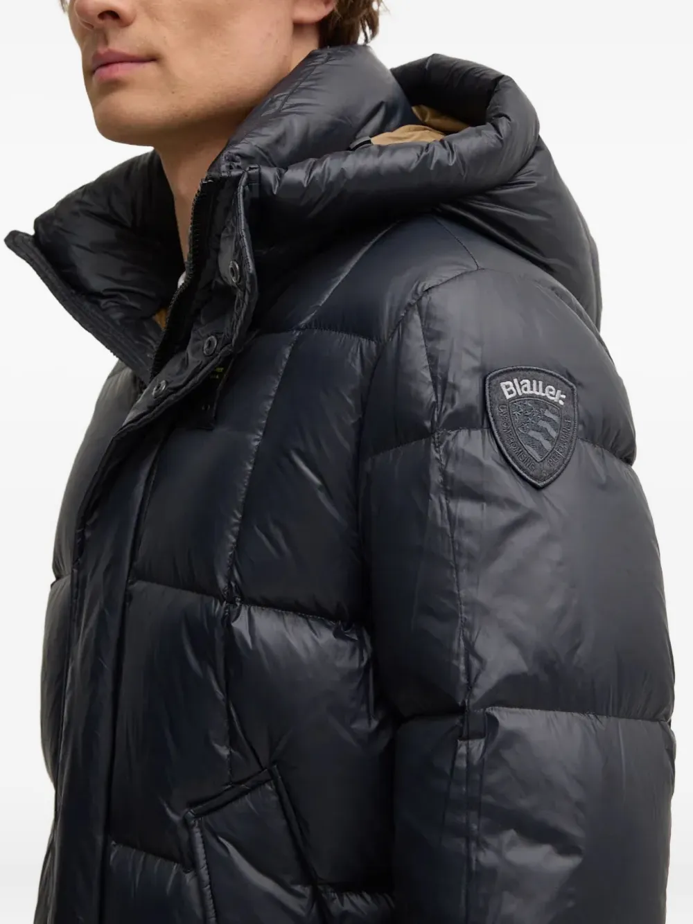 Blauer Hooded Quilted Jacket In Black