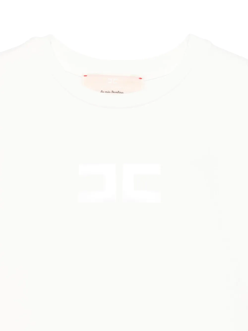 Elisabetta Franchi La Mia Bambina T-shirt met logo-reliëf Beige