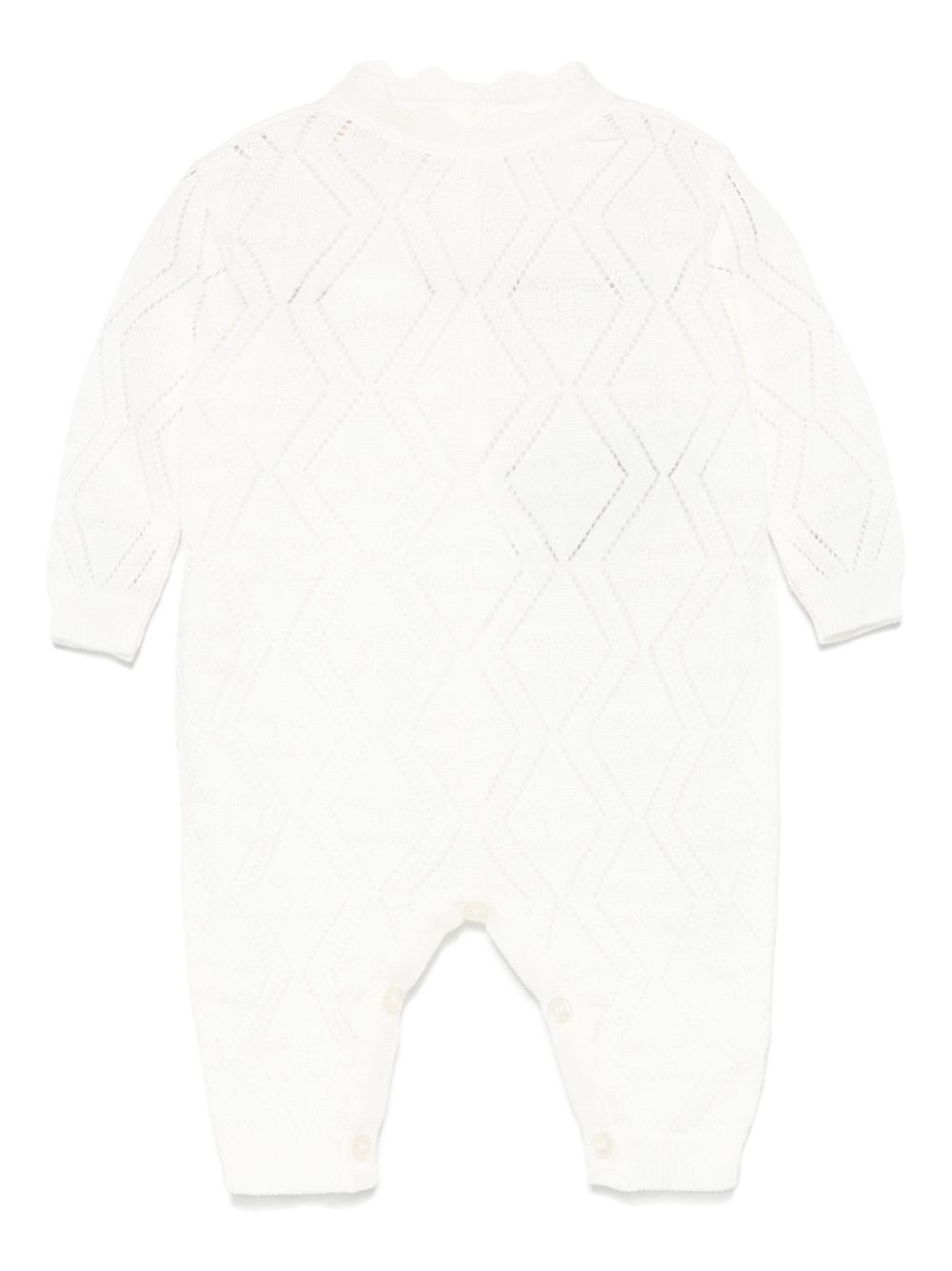 Elisabetta Franchi La Mia Bambina logo-jacquard romper - White