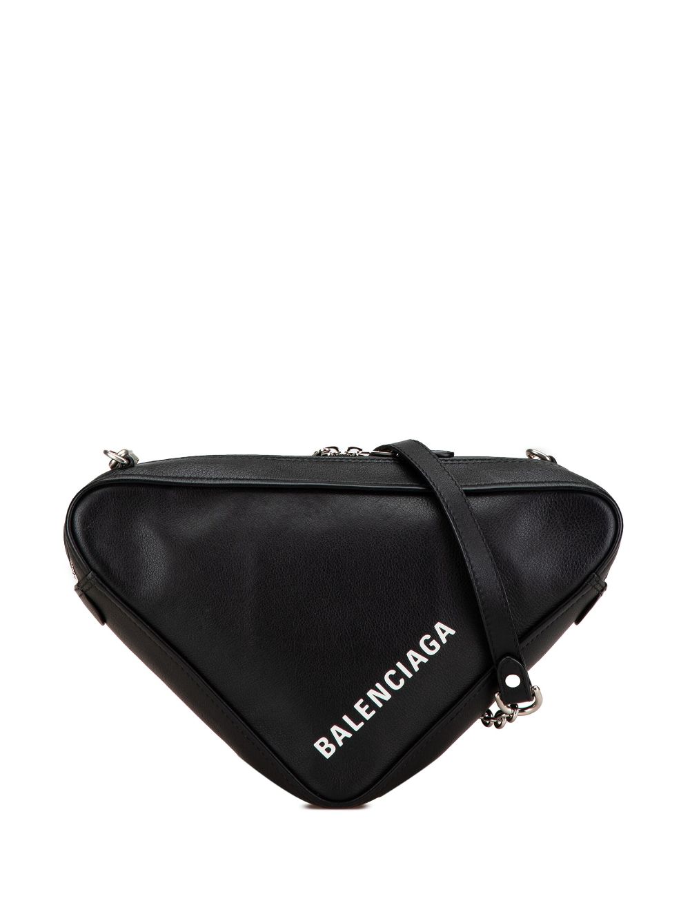 Balenciaga Pre-Owned 2018 Leather Triangle Chain crossbody bag - Black