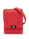 CHANEL Pre-Owned 2019 Quilted Caviar North South Boy Flap crossbody bag - Red