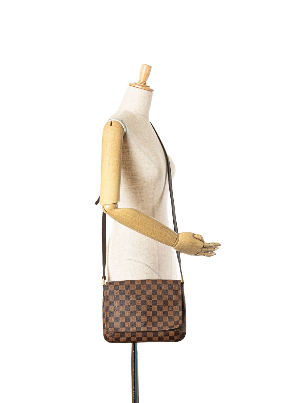 Louis Vuitton Pre-Owned 2003 Damier Ebene Musette Tango Long Strap crossbody bag - Bruin