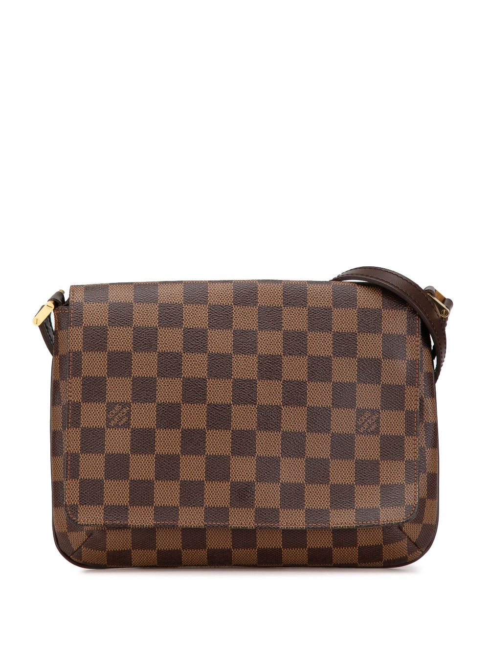 2003 Damier Ebene Musette Tango Long Strap crossbody bag