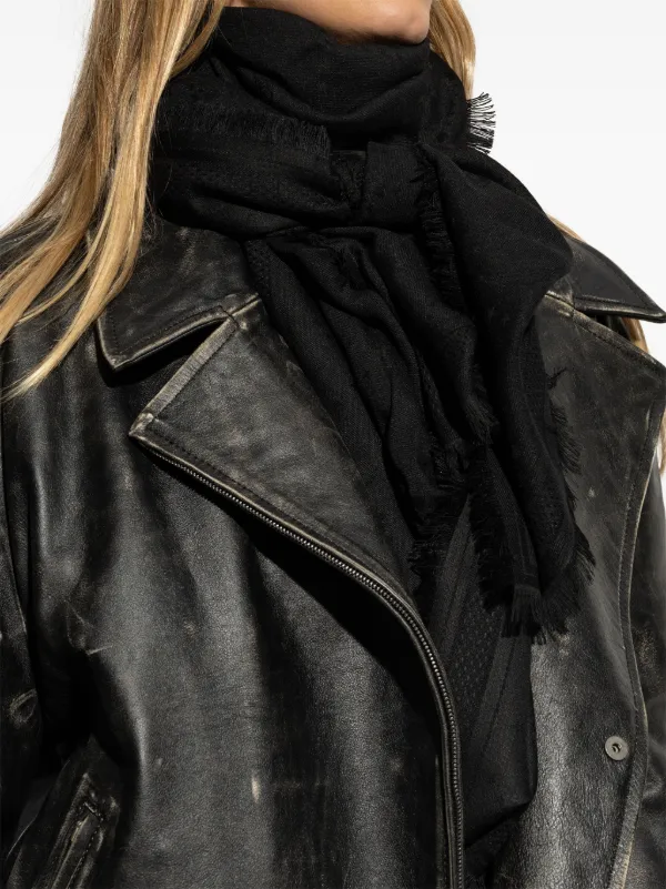 スカーフ Glenn Monogram Scarf - Zadig & Voltaire - Viscose - Black 27971682_57655552_600.jpg