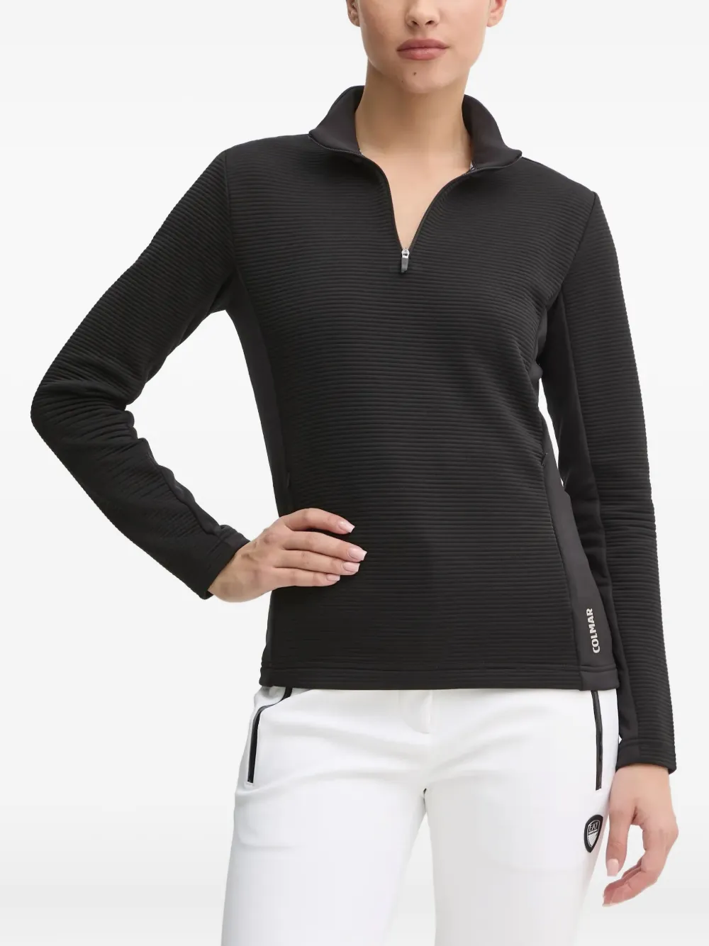 Colmar Ribbed Zip Ski Sweatshirt In Black