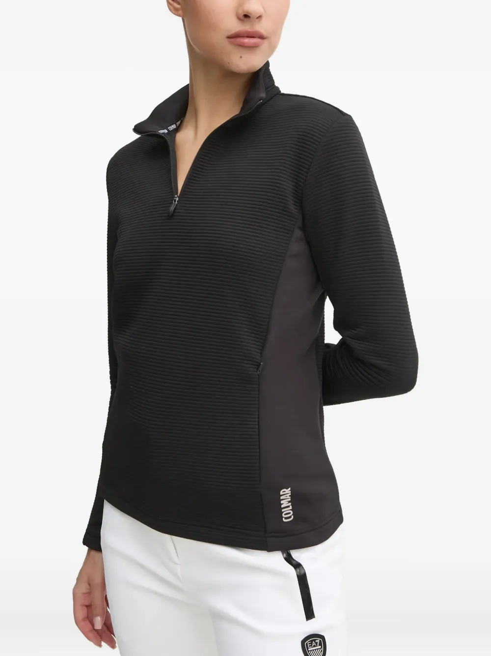 Colmar Ribbed Zip Ski Sweatshirt In Black