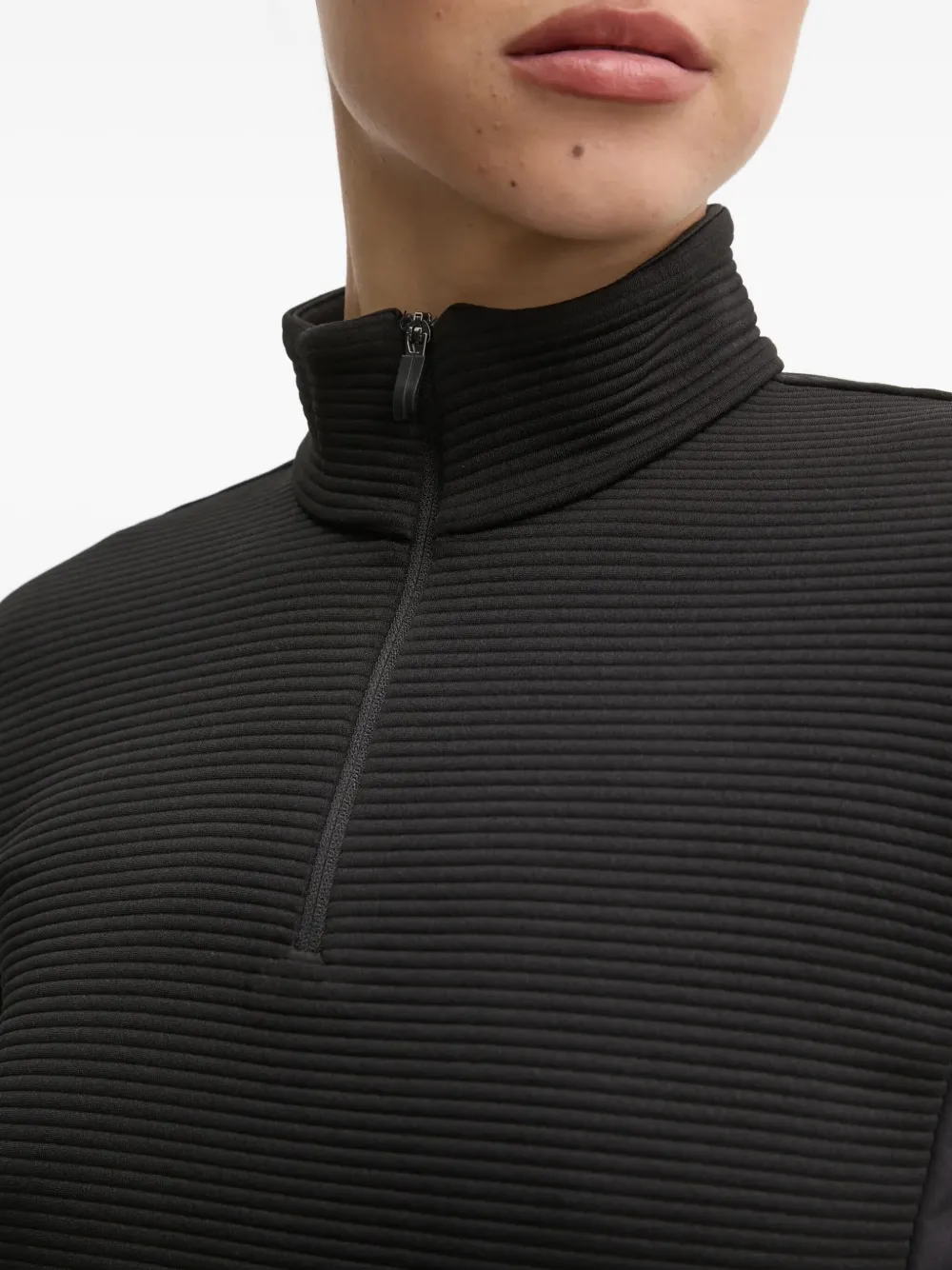 Colmar Ribbed Zip Ski Sweatshirt In Black