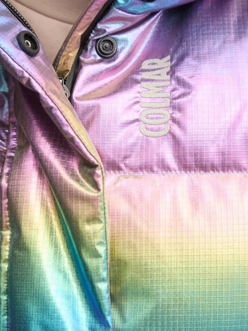 Colmar Hooded Padded Gilet In Purple