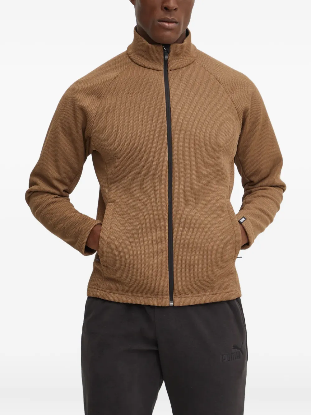 Colmar zip ribbed ski sweatshirt | Brown | Image 1