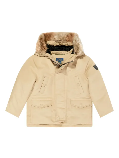 POLO RALPH LAUREN KIDS chamarra con ribete de pelo artificial