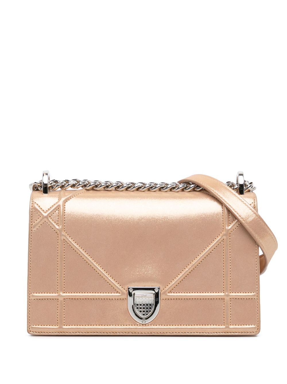 2016 Small Iridescent Lambskin Diorama Flap crossbody bag