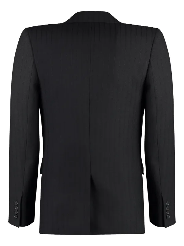 Saint Laurent ストライプ テーラードジャケット | ブラック | FARFETCH JP