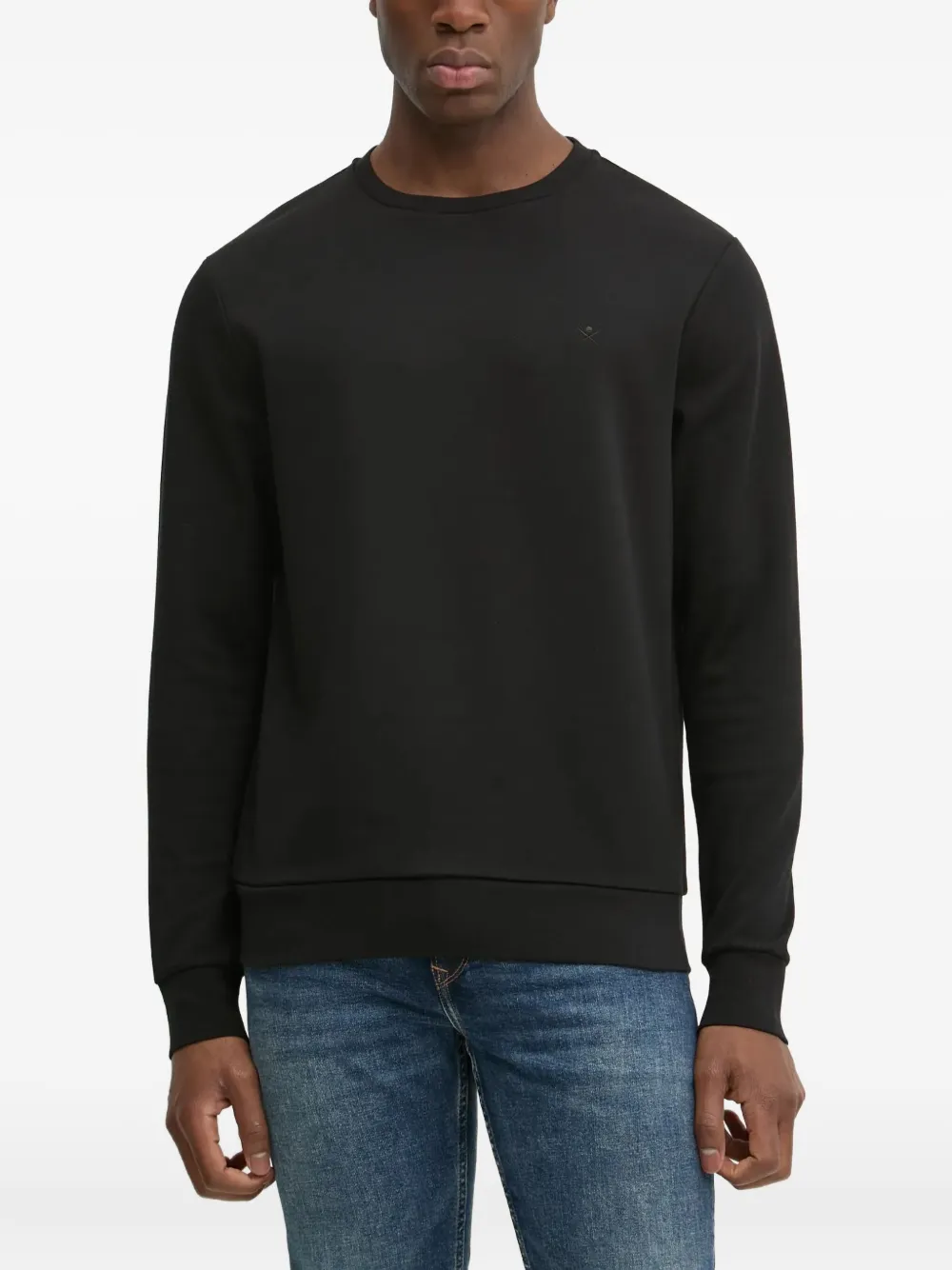 Hackett logo-embroidered crew-neck sweatshirt | Black | Image 1