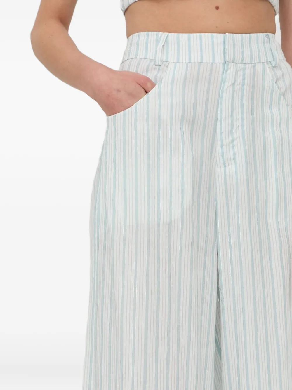 For Love And Lemons Broek met krijtstreep Wit