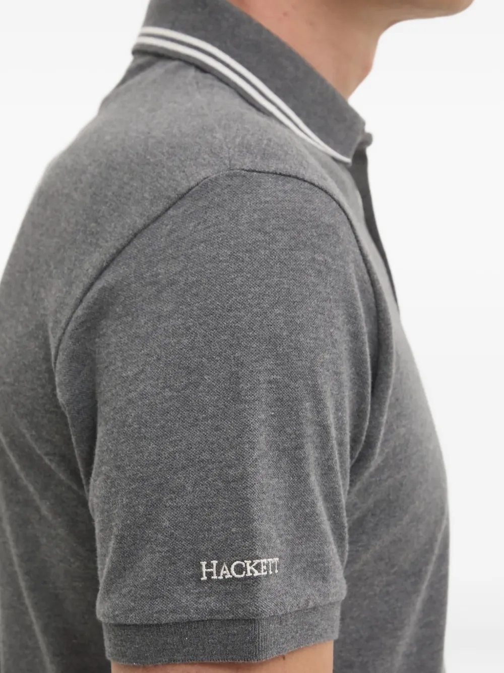 Hackett Poloshirt met geborduurd logo Grijs