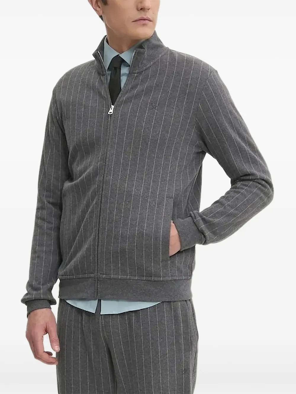 Hackett Trui met krijtstreep en rits Grijs