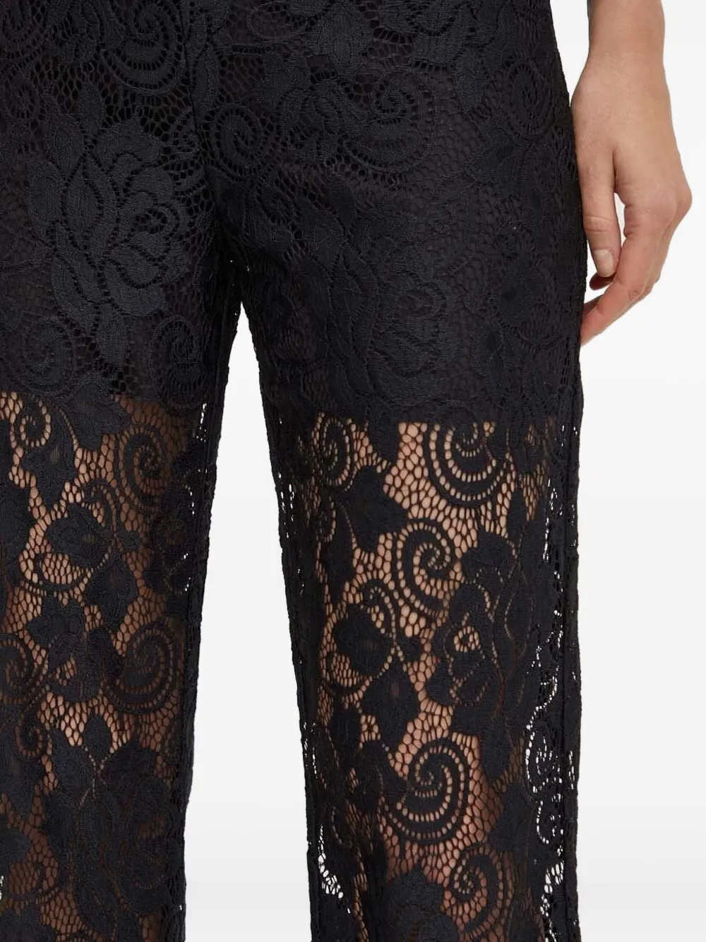 Day Birger Et Mikkelsen Broek met kanten vlakken Zwart