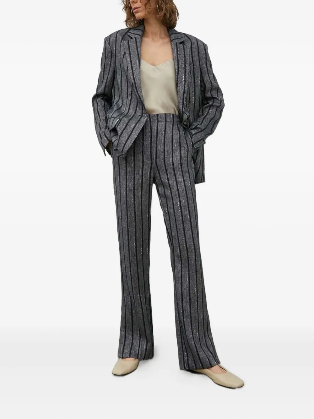 Day Birger Et Mikkelsen Broek met verticale strepen - Grijs