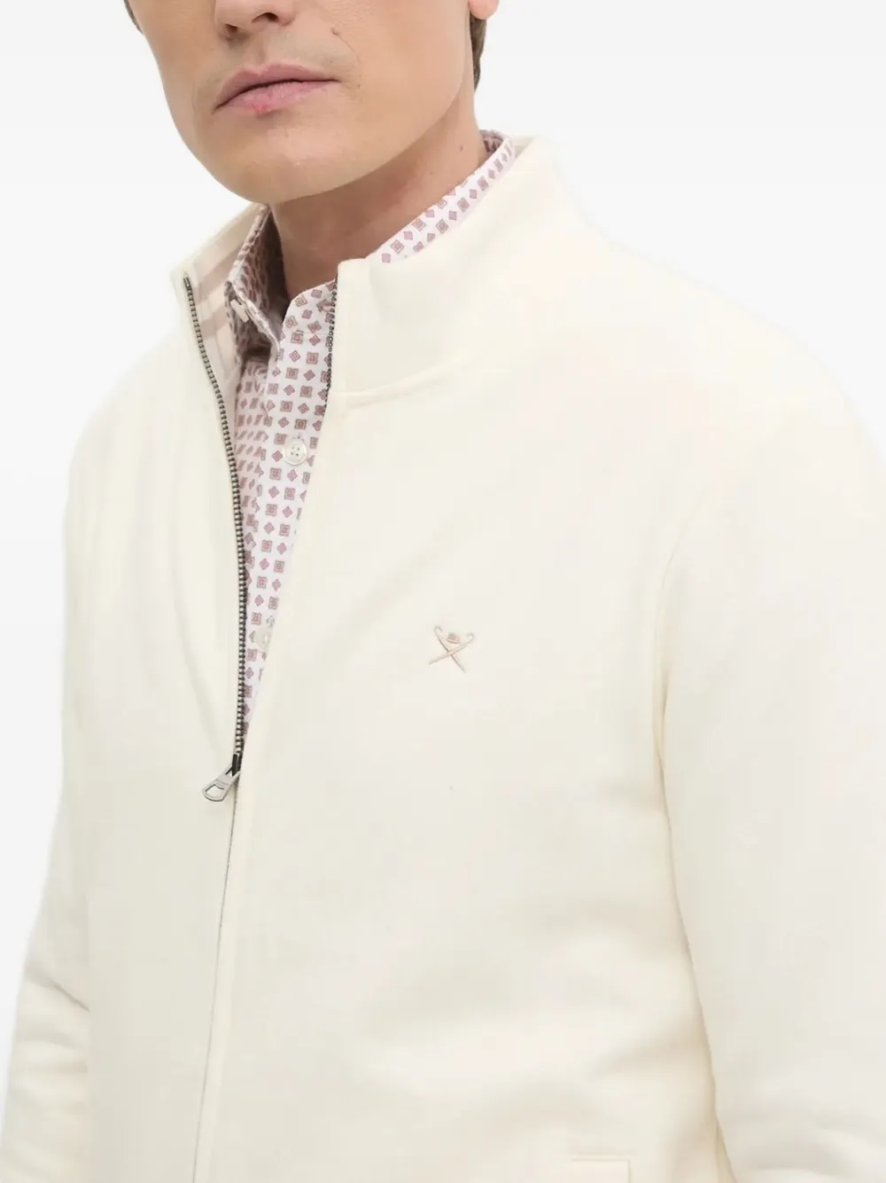 Hackett Vest met rits en geribbelde afwerking 803