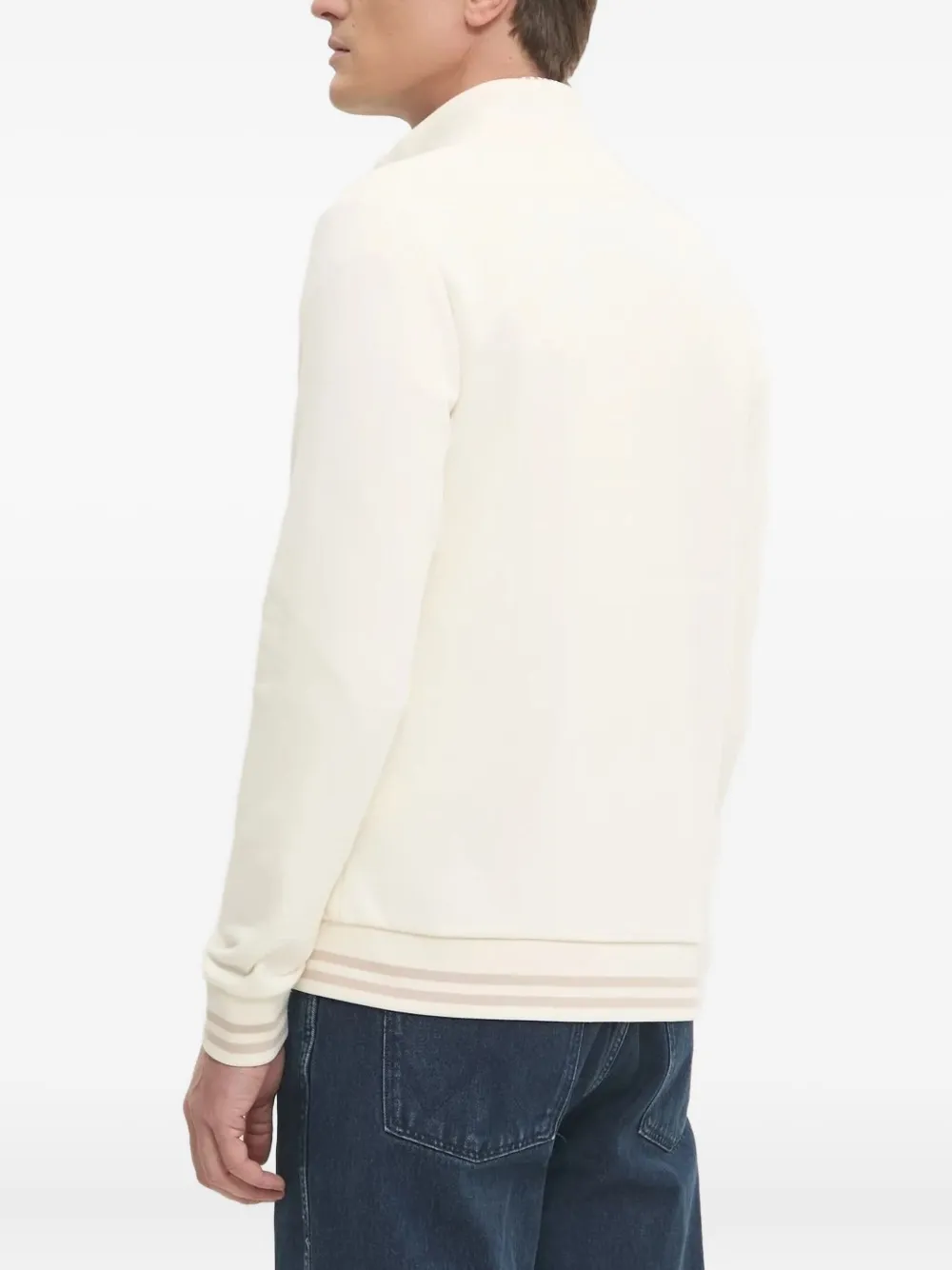 Hackett Vest met rits en geribbelde afwerking 803