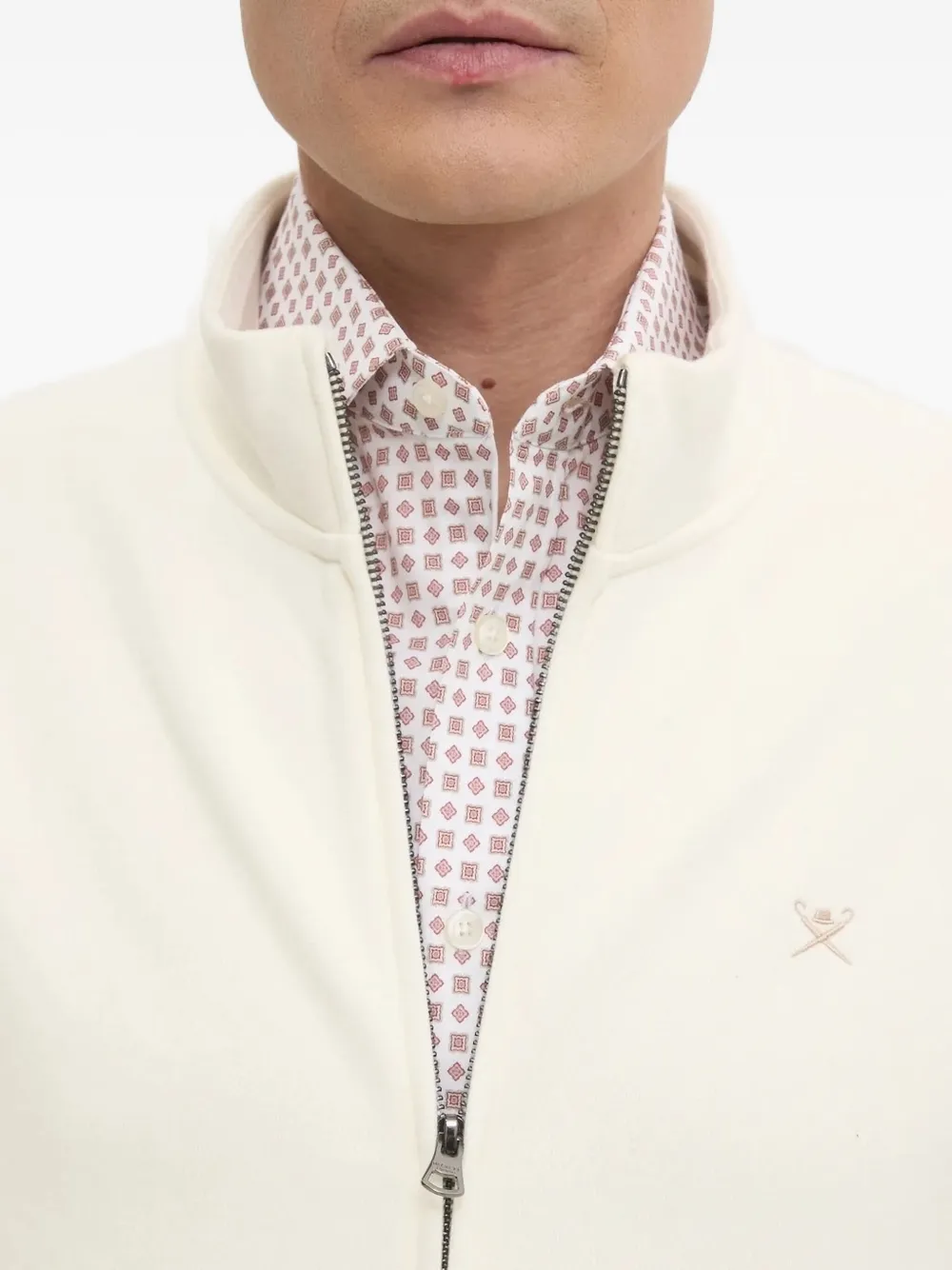 Hackett Vest met rits en geribbelde afwerking 803