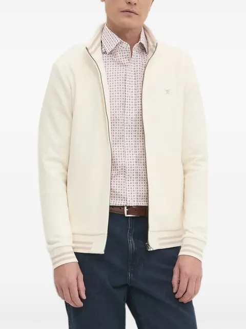 Hackett zip-front ribbed-cuff cardigan