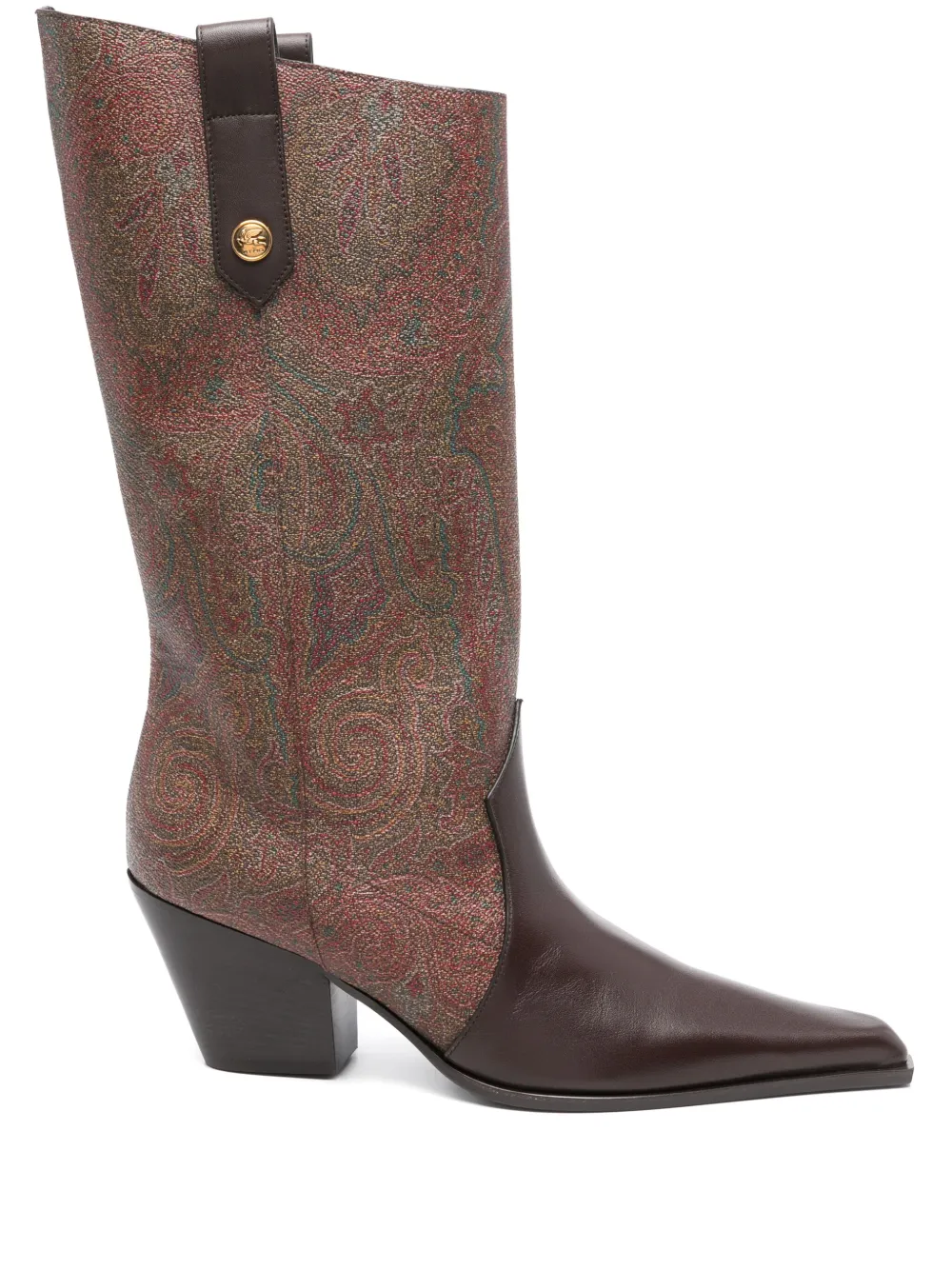 ETRO 60 mm leren schoenen met paisley-jacquard Bruin