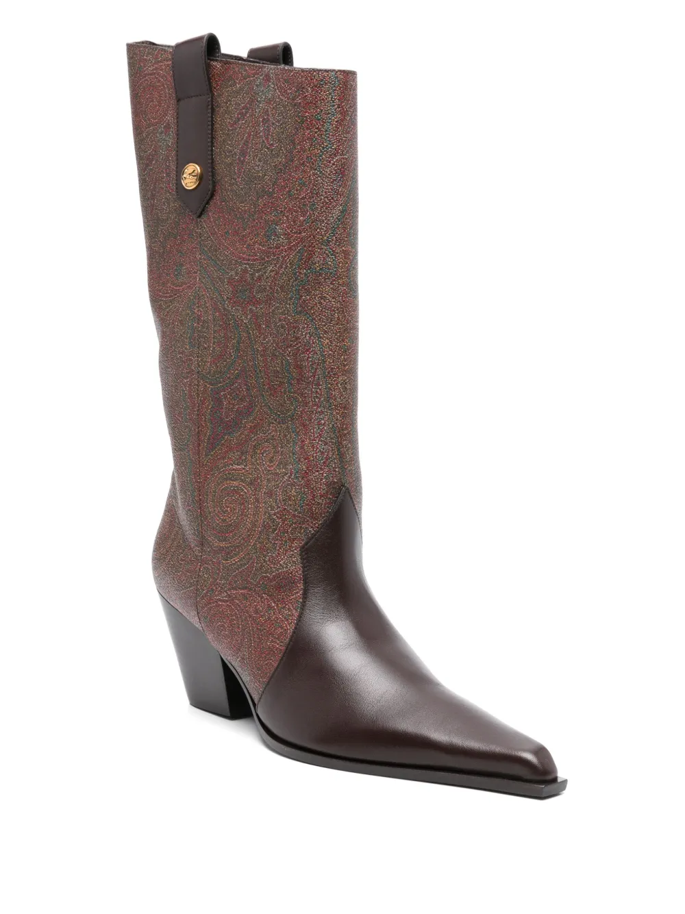 ETRO 60 mm leren schoenen met paisley-jacquard - Bruin