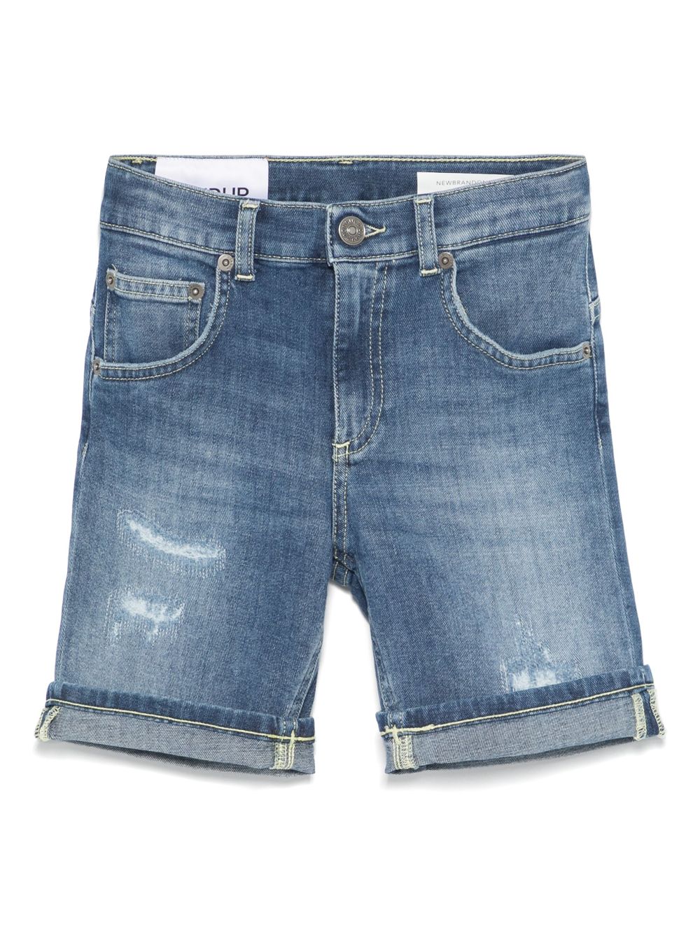 DONDUP KIDS logo-patch denim shorts - Blue