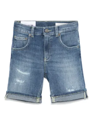 DONDUP KIDS Newbrandon ダメージ デニムショーツ | ブルー | FARFETCH JP