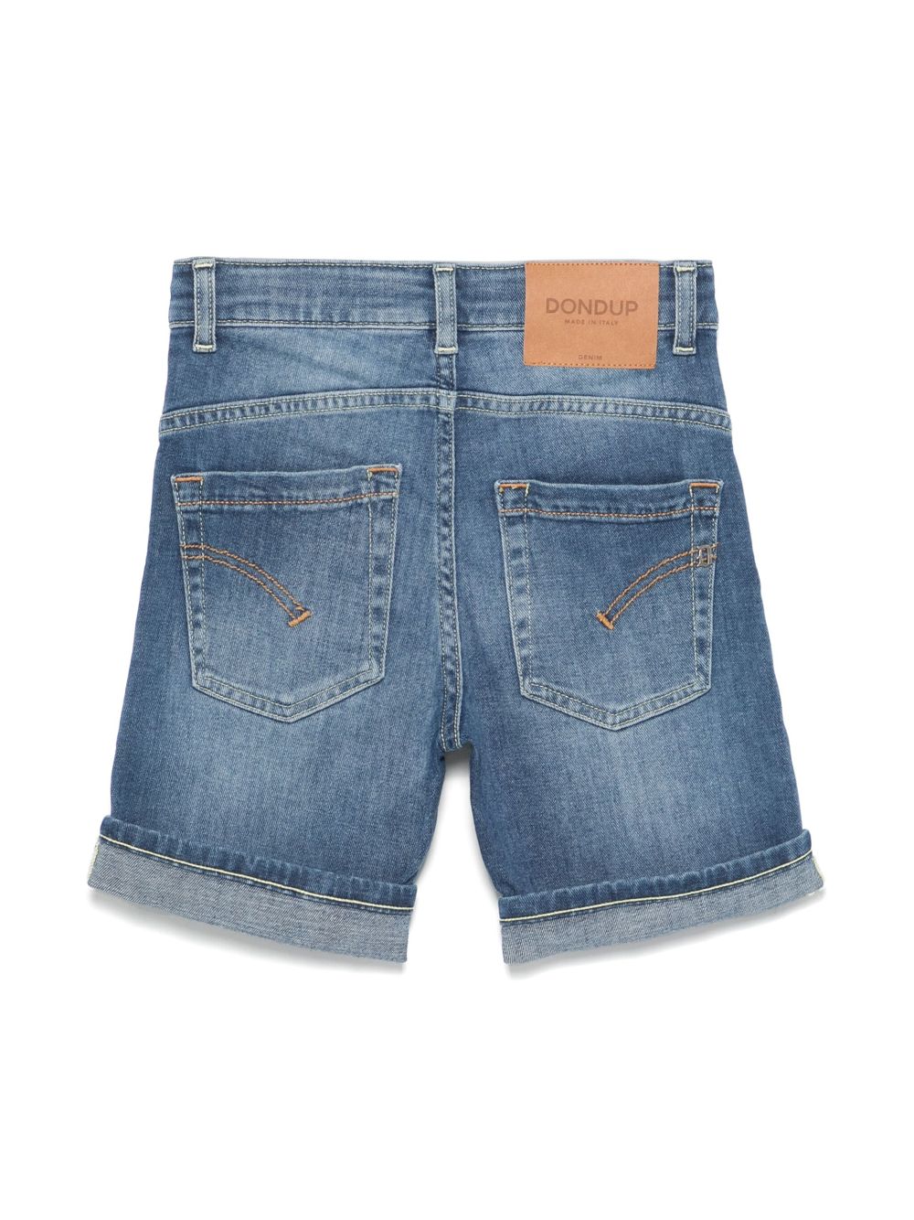 DONDUP KIDS logo-patch denim shorts - Blue