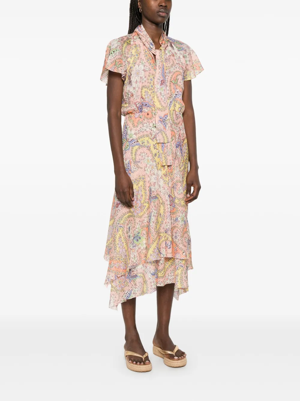 ETRO Zijden midi-jurk Roze
