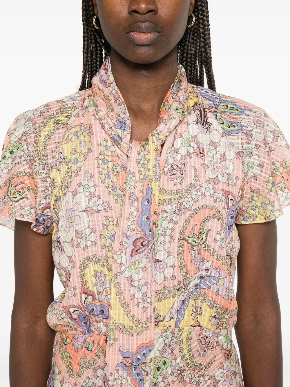 ETRO Zijden midi-jurk Roze