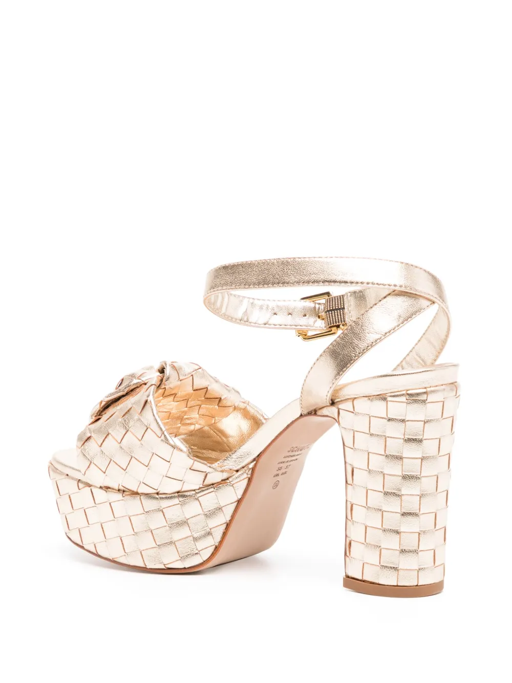 Schutz 100mm Kareena knot platform sandals Gold