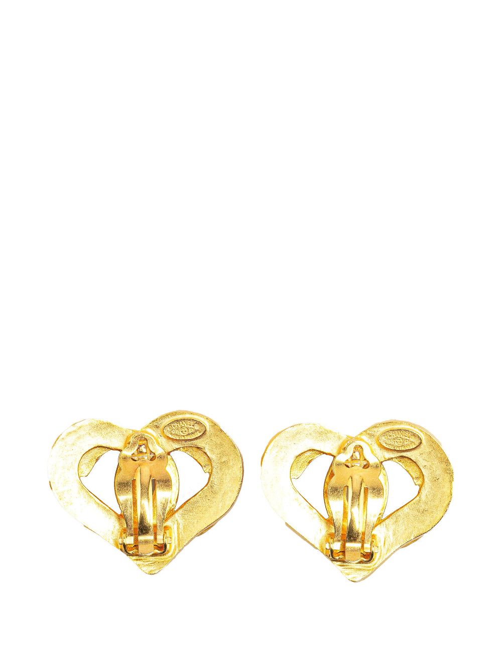 CHANEL Pre-Owned 1995 vergulde oorclips met CC-logo - Goud