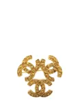 CHANEL Pre-Owned 1994 Gold Plated Triple CC Brooch costume brooch