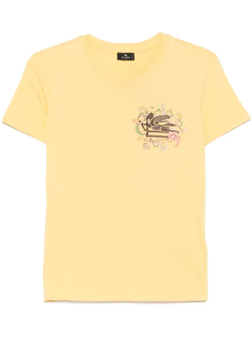 T-shirt à logo Pegaso brodé en coton - ETRO - Modalova