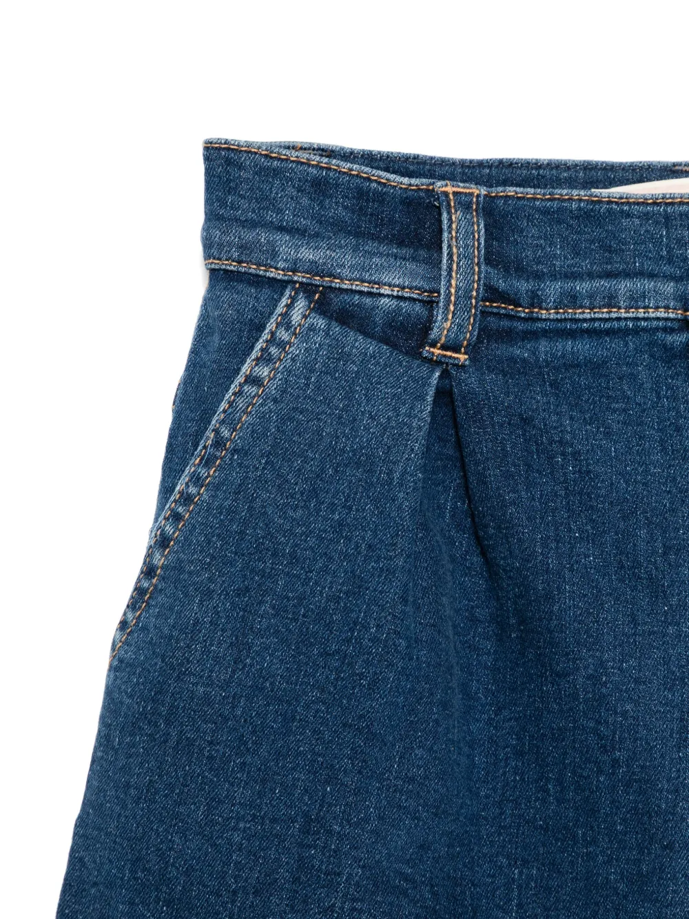 Elisabetta Franchi La Mia Bambina Geplooide spijkershorts Blauw