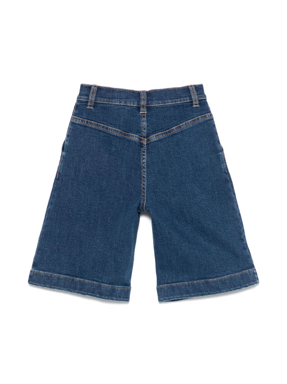 Elisabetta Franchi La Mia Bambina pleated denim shorts - Blue