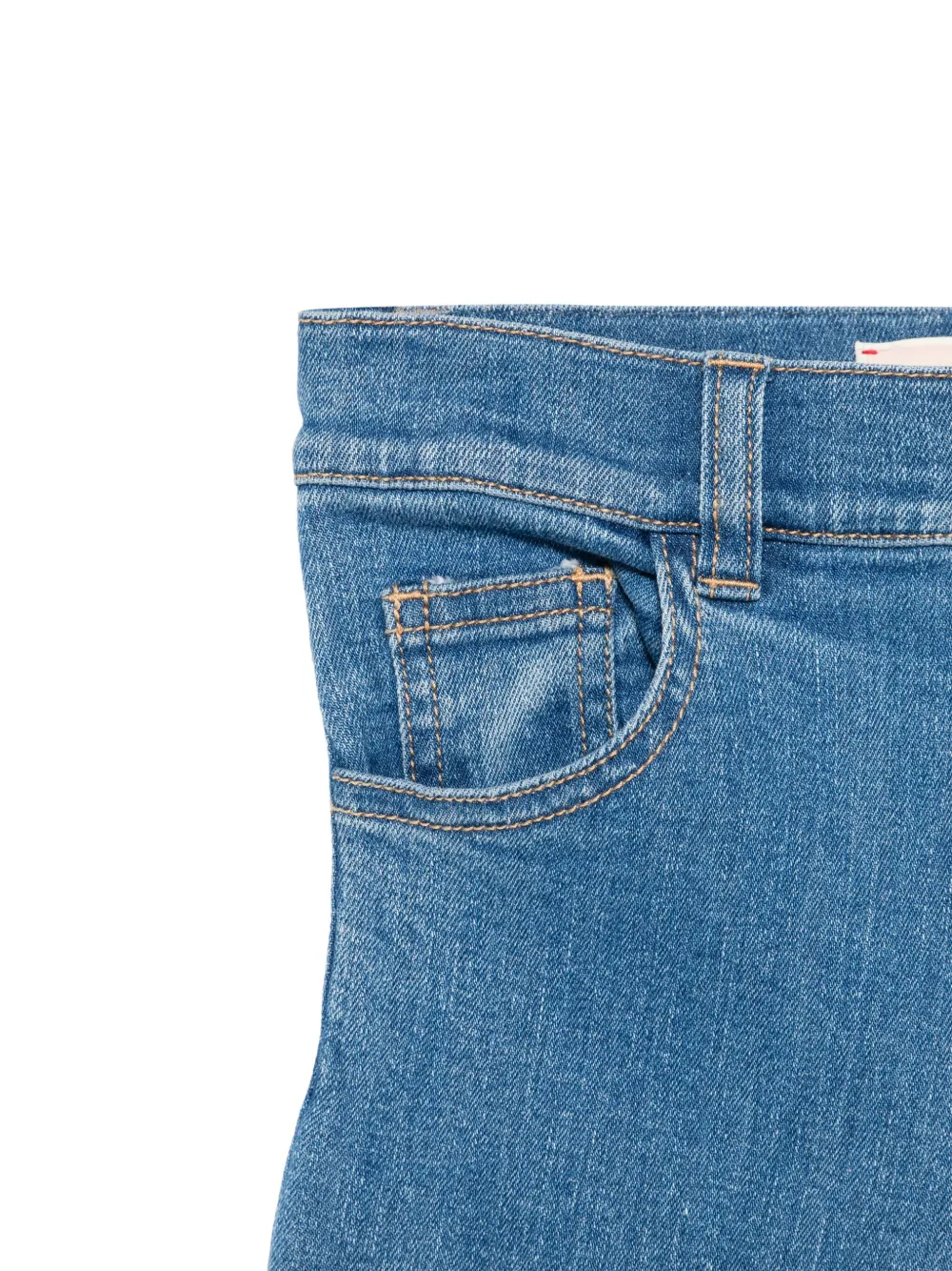 Shop Elisabetta Franchi La Mia Bambina Fringe-detail Jeans In Blue