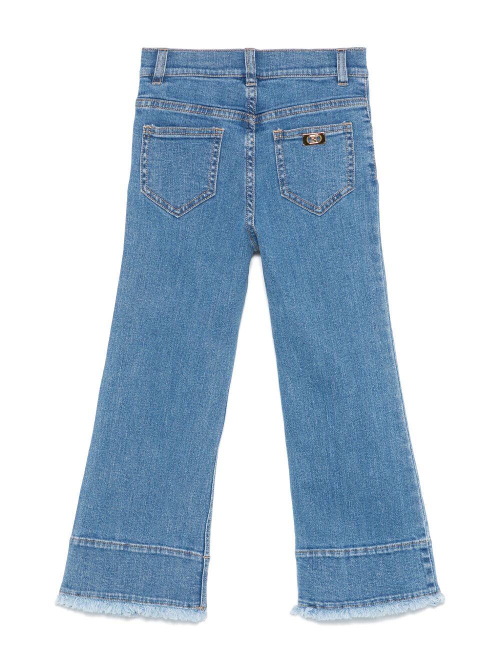 Elisabetta Franchi La Mia Bambina Jeans met franje detail - Blauw